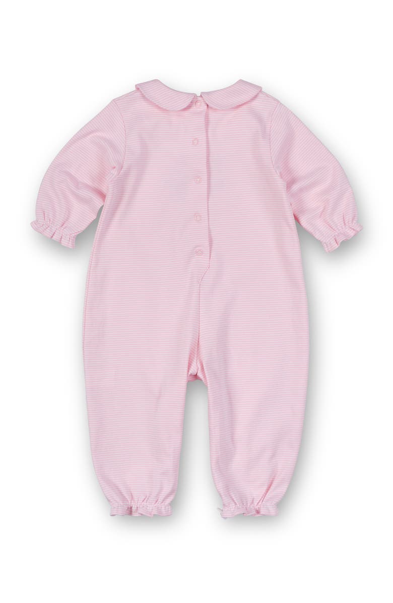 Florence Eiseman Stripe Knit Longall With Rocking Horse, Alternate, color, Pink, White