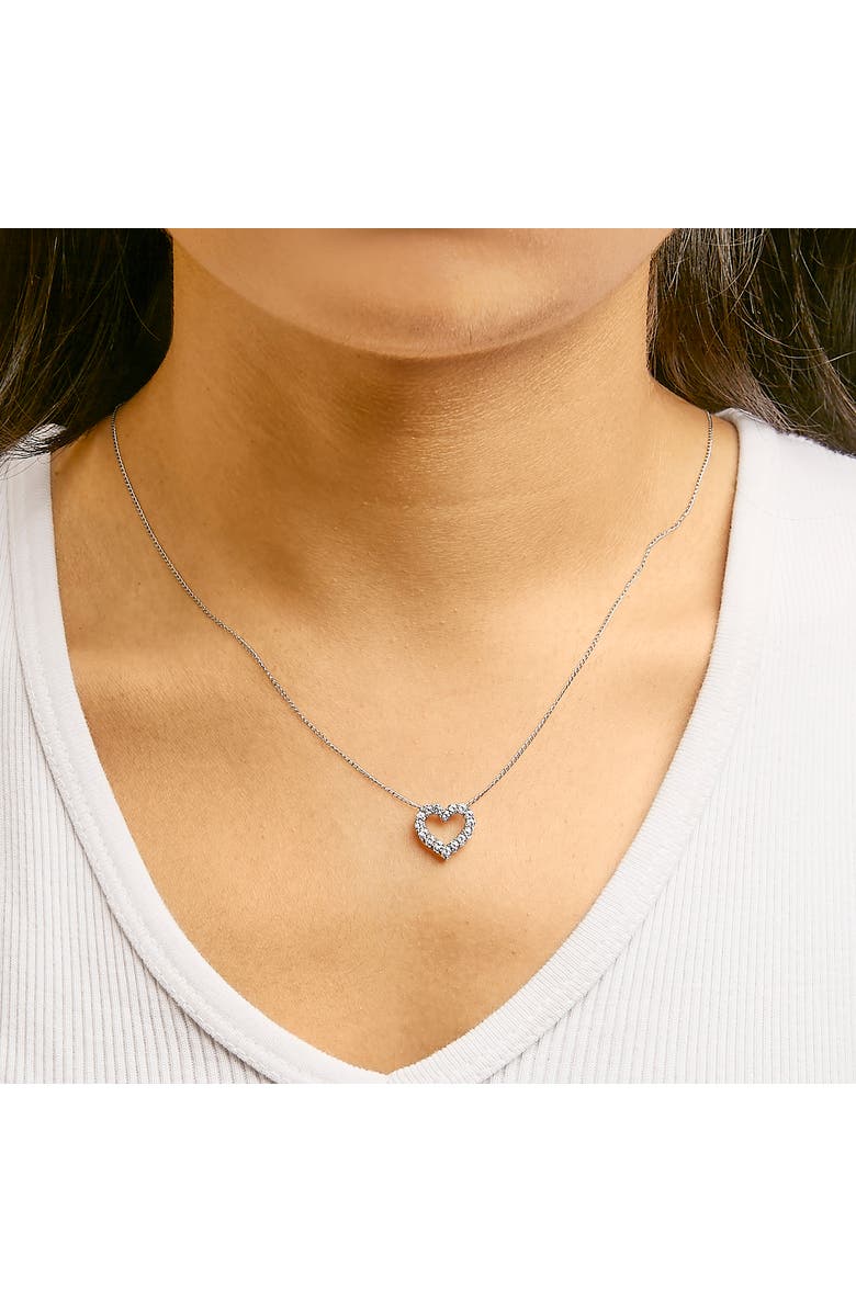 Haus of Brilliance 14K Gold 1/2 Carat Lab Grown Diamond Heart Shape Pendant Necklace, Alternate, color, White