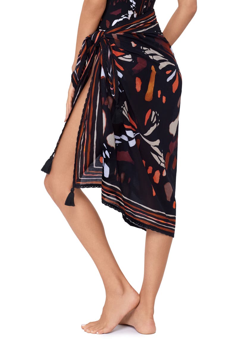 Chrysalis Pareo Cover-Up Skirt, Alternate, color, BLACK/ MULTI