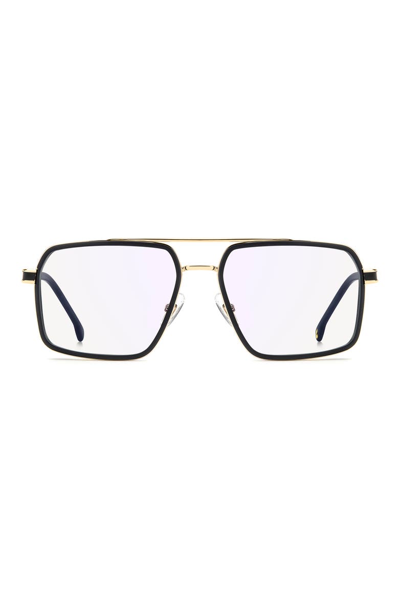 58mm Rectangular Optical Glasses, Main, color, MATTE BLACK/ BLUE SP