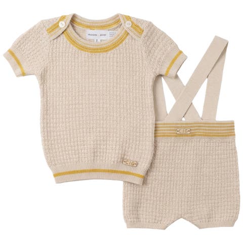 Structure Knit Overall Short Sleeve Top and Overall (Toddler)