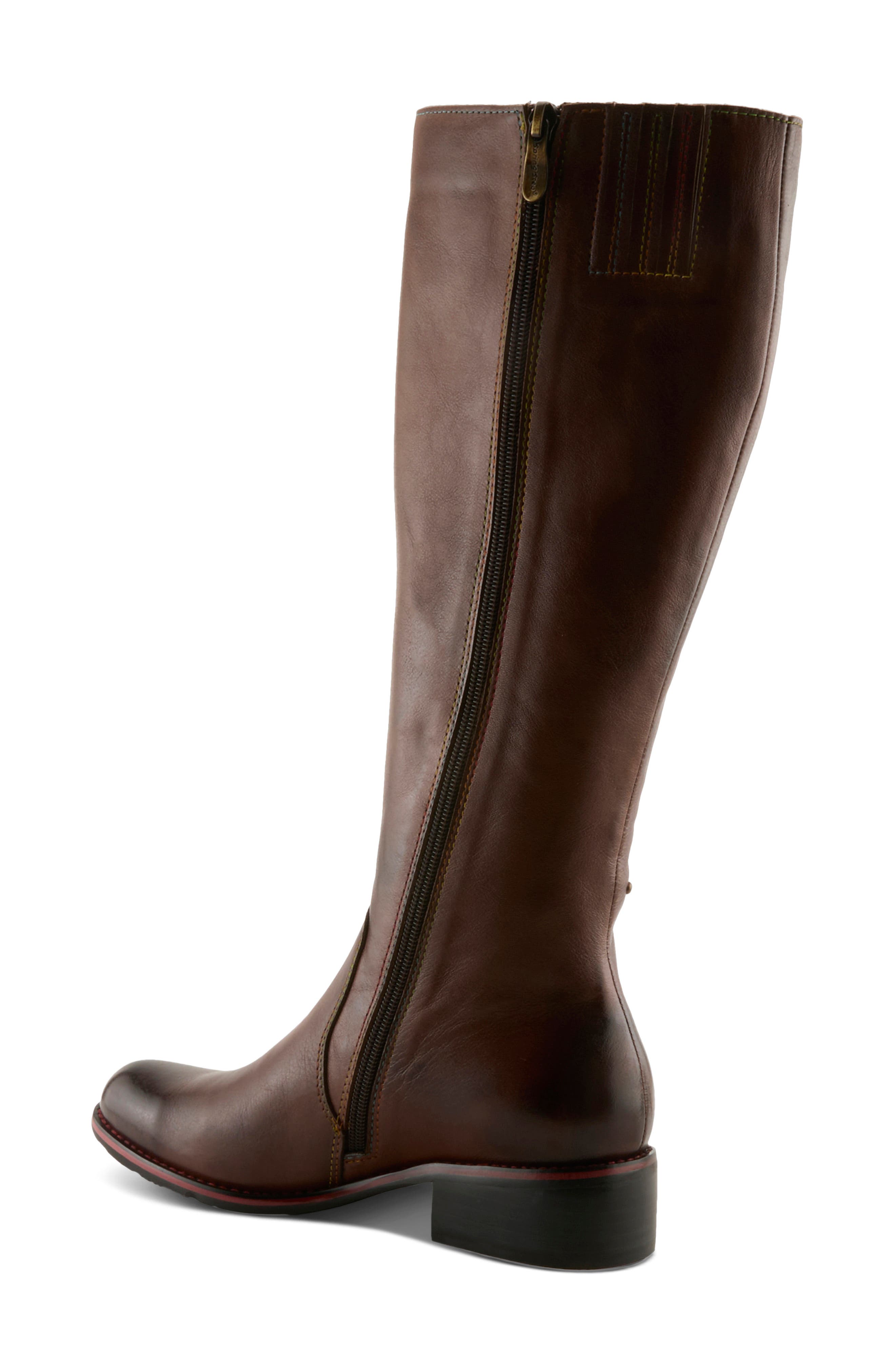 Dimond Knee High Boot, Alternate, color, BROWN MULTI