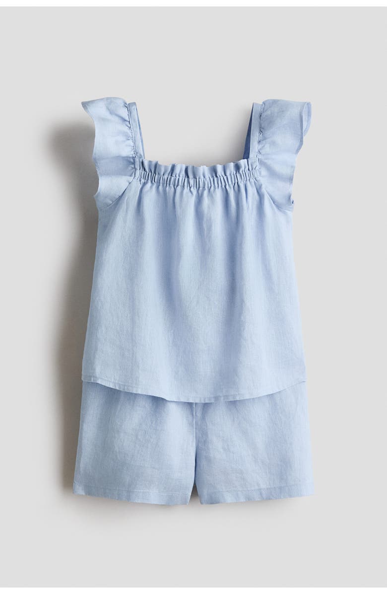 H&M 2-piece Linen Set, Main, color, Light Blue