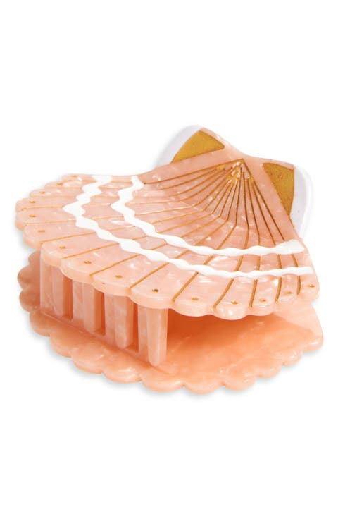 Hand-Painted Seashell Claw Hair Clip