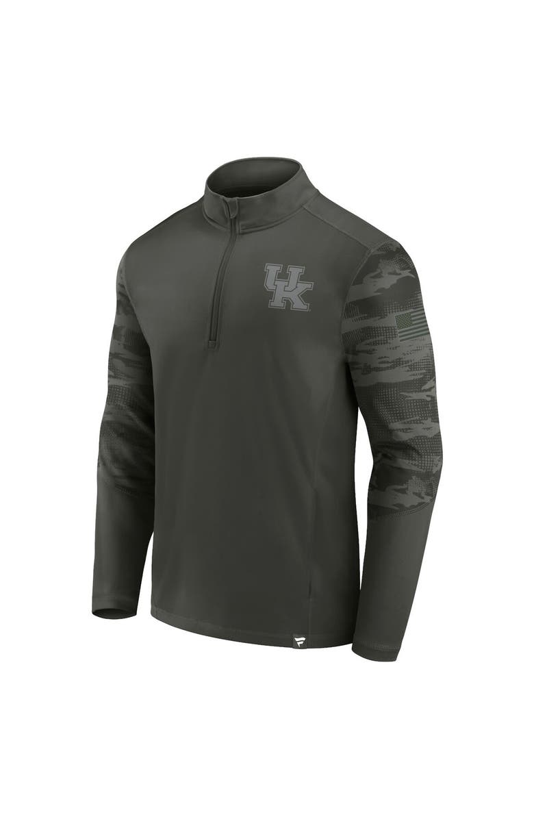 FANATICS Men's Fanatics Branded Olive Kentucky Wildcats OHT Military Appreciation Guardian Quarter-Zip Top, Alternate, color, 