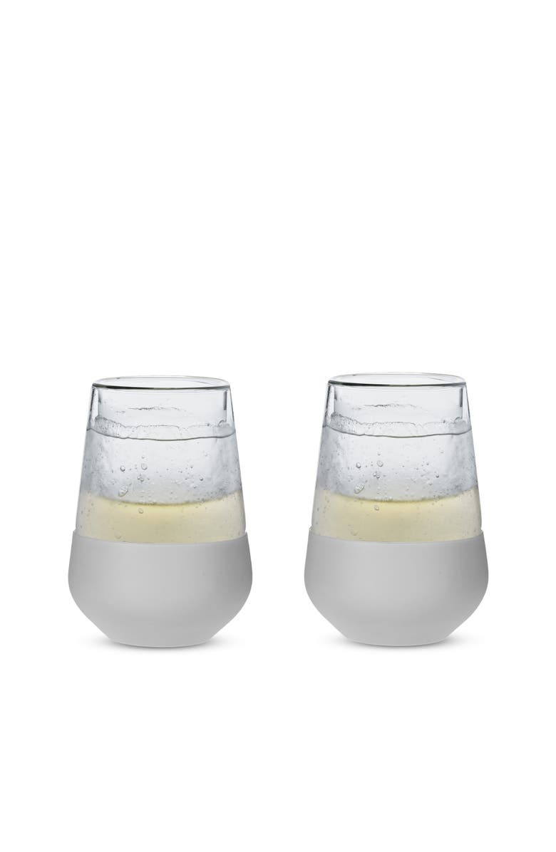 HOST Glass FREEZE Wine Cooling Cup Set of 2, Main, color, Gray