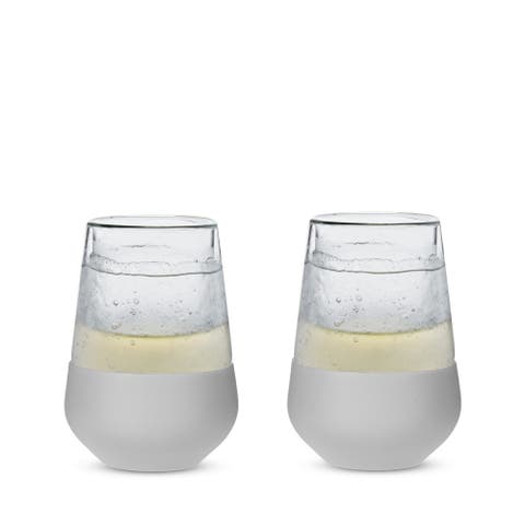 Glass FREEZE Wine Cooling Cup Set of 2