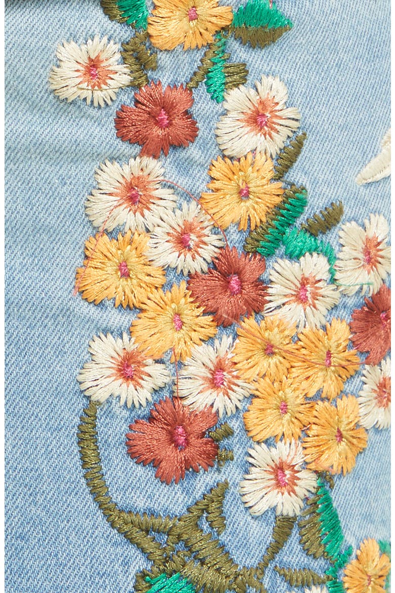 Embroidered Crop Girlfriend Jeans, Alternate, color, LIGHT DENIM