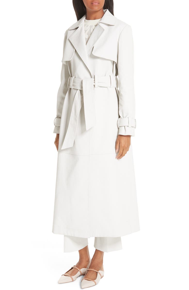 PARTOW Wax Coated Denim Trench Coat, Alternate, color, 