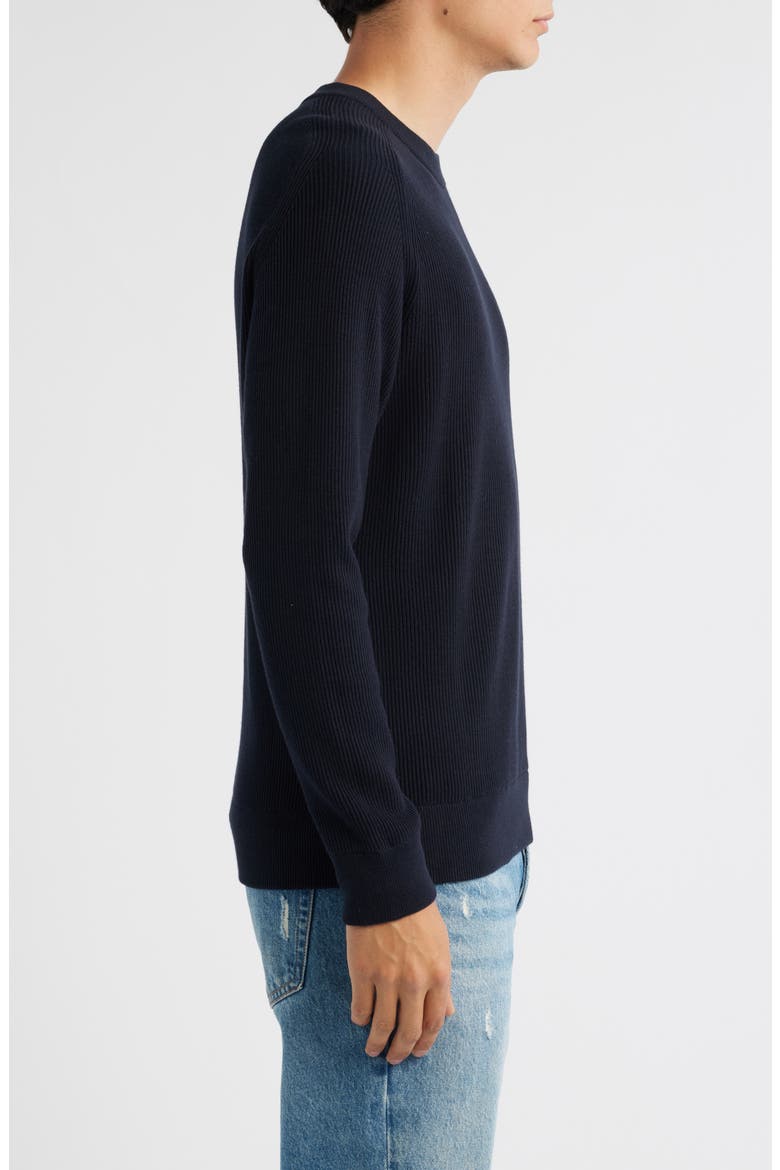 Kaley 6499 Cotton Crewneck Sweater, Alternate, color, NAVY BLUE