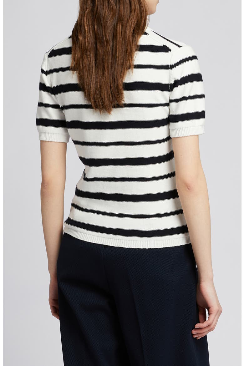 Carioca Stripe Polo Top, Alternate, color, OPTICAL WHITE