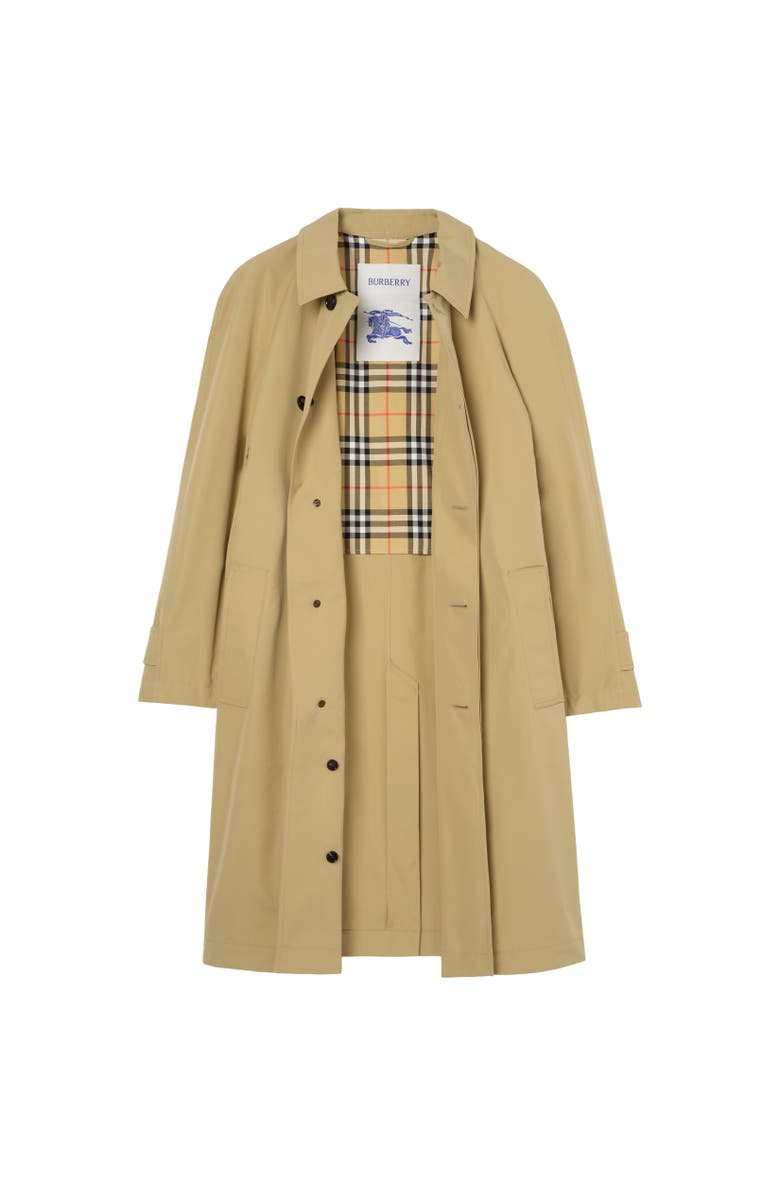 Burberry Long Cotton Car Coat, Alternate, color, Hamper Beige