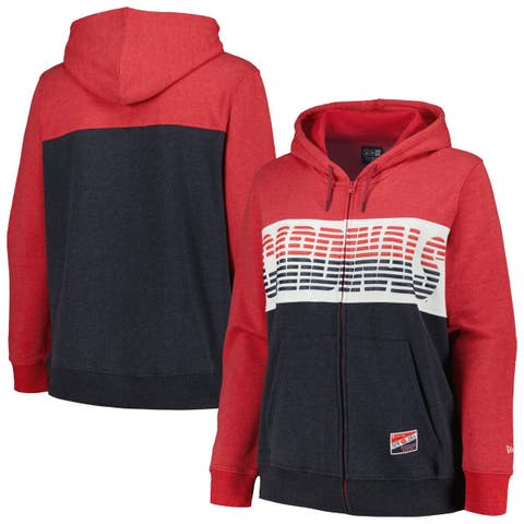 Women's New Era Red St. Louis Cardinals Plus Size Color Block Full-Zip Hoodie
