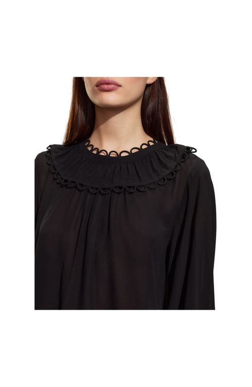 Cynthia Rowley Annabelle Long Sleeve Blouse In Black