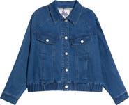 CITY BLUES Stretch Denim Bomber Jacket