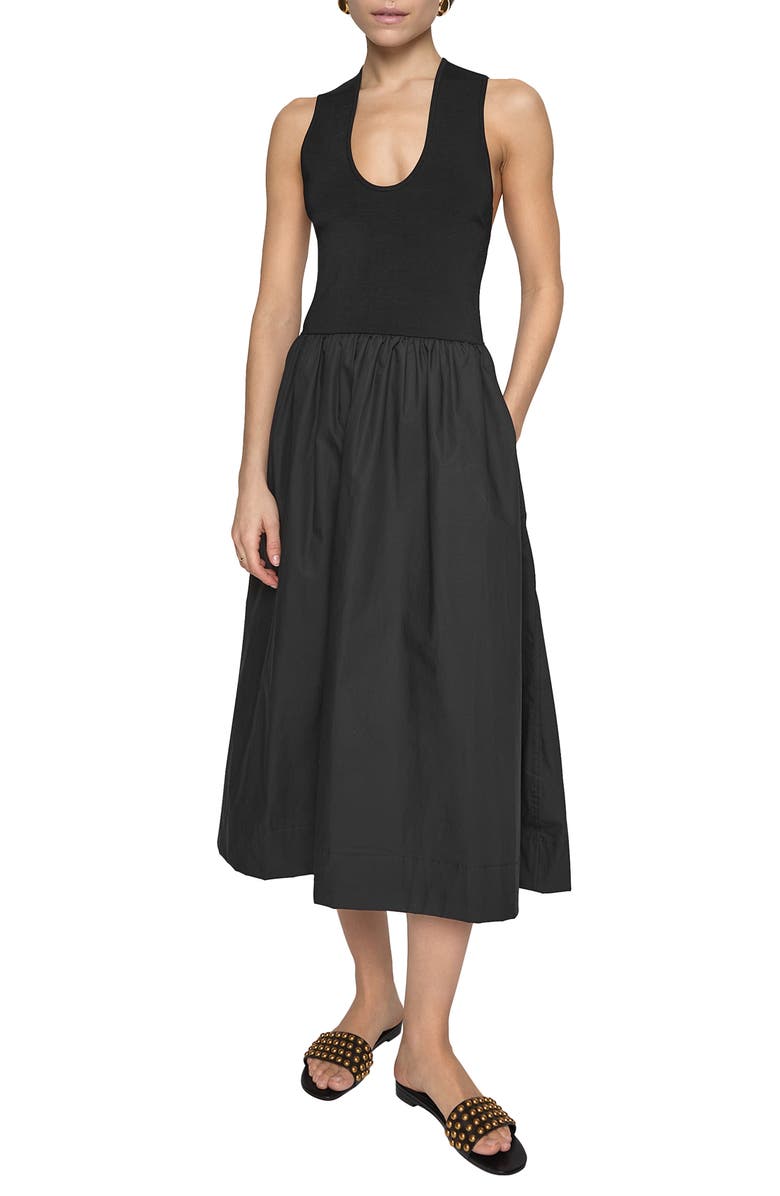 Rebecca Minkoff Belle Combo Tank Dress, Main, color, True Black