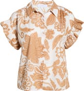 SUGARLIPS Nadya Floral Ina Short Sleeve Button-Up Shirt
