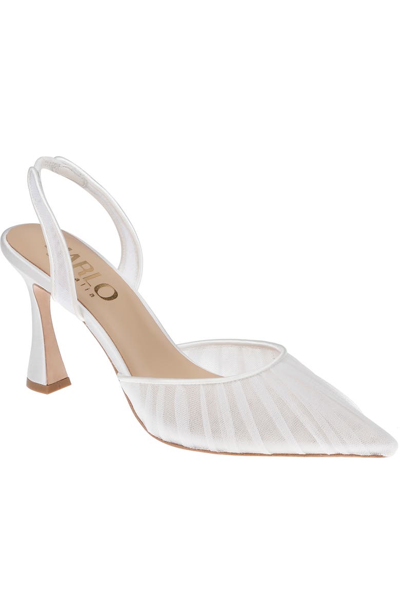 HARLO Australia Gigi Tulle - Pleated Tulle Bridal Slingback, Alternate, color, Soft White Satin