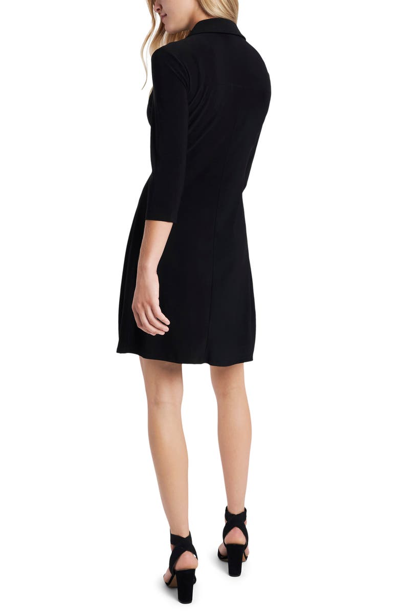 Chaus Front Zip Minidress, Alternate, color, Black