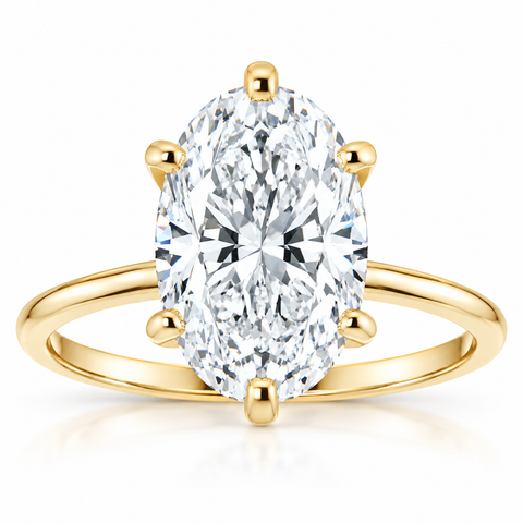 3 Ct Oval Moissanite Solitaire Engagement Ring 14k Gold