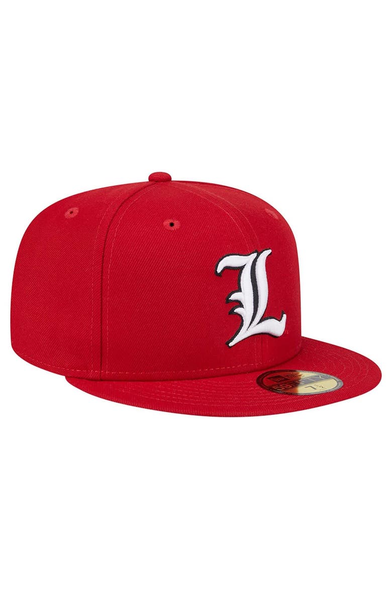 Men's New Era Red Louisville Cardinals 59FIFTY Fitted Hat, Alternate, color, Red