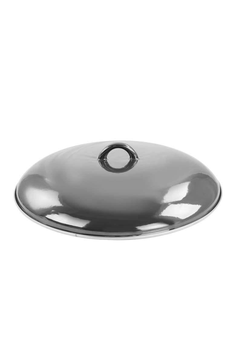 Gibson Home 5 Quart Gray Enamel on Steel Braiser Pan with Lid, Alternate, color, Black