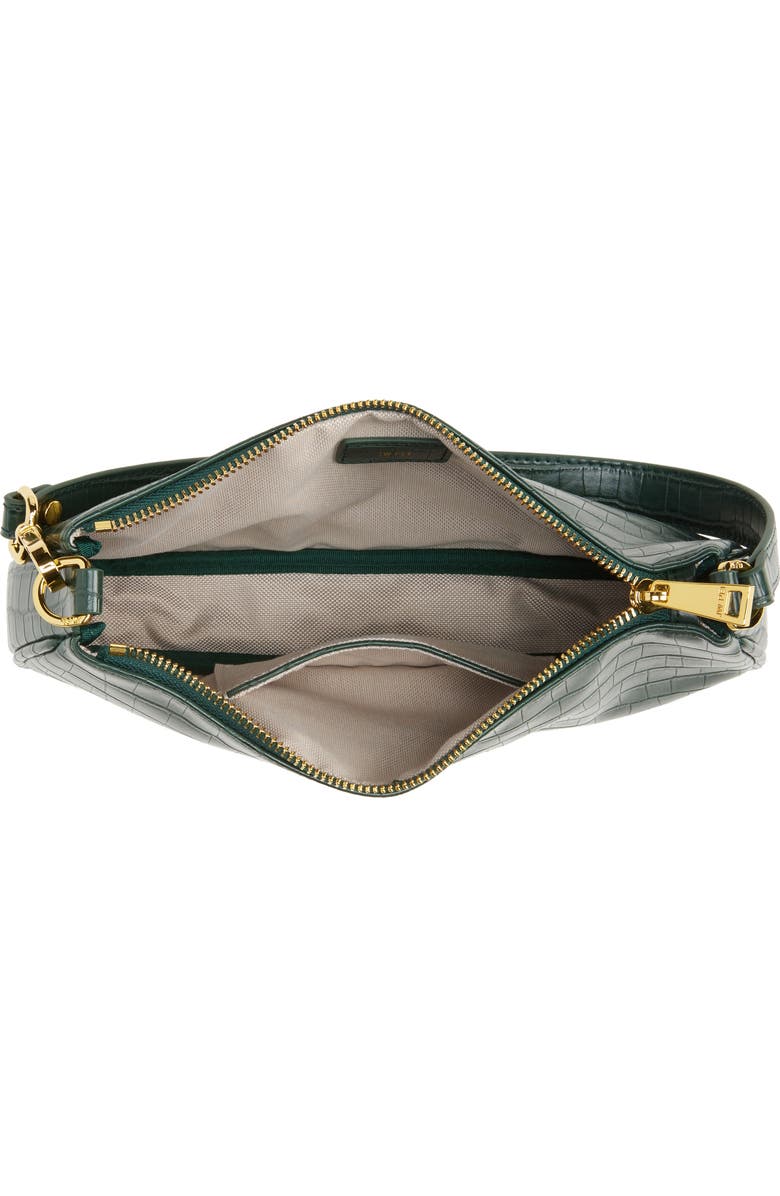 JW PEI Eva Croc Embossed Faux Leather Convertible Shoulder Bag, Alternate, color, Dark Green Croc
