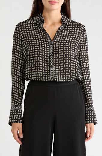 Printed Long Sleeve Button-Up Shirt