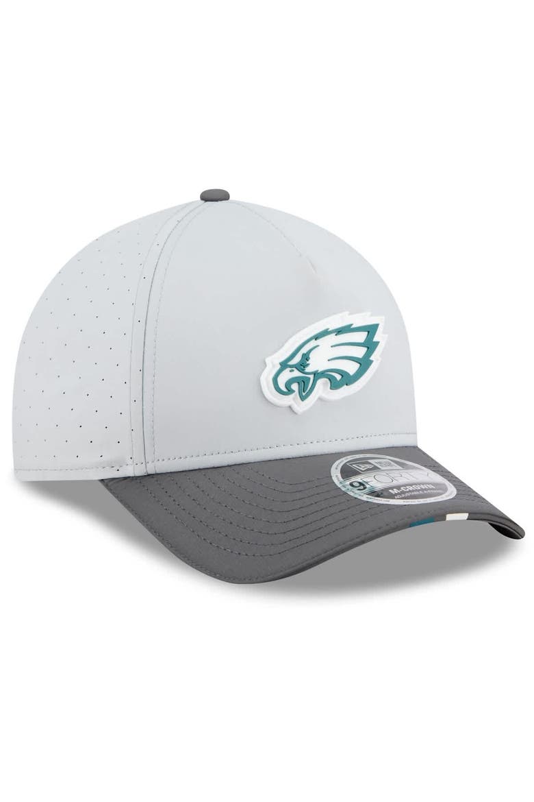 Men's New Era  Gray/Graphite Philadelphia Eagles 2025 NFL Training Camp A-Frame 9FORTY Adjustable Hat, Alternate, color, Gray