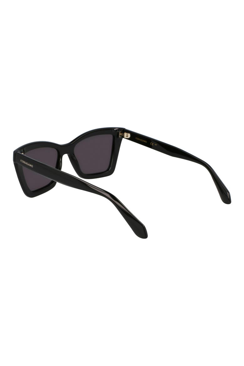 53mm Rectangualr Sunglasses, Alternate, color, BLACK