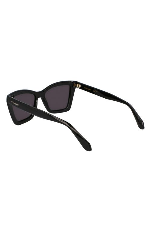 Ferragamo 53mm Rectangualr Sunglasses In Black