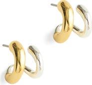 Madewell Sculpted Illusion Mixed Metal Hoop Earrings