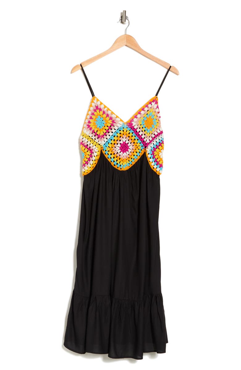 BOHO ME Granny Square Crochet Midi Dress, Alternate, color,