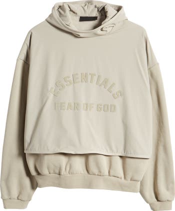 Fear of God Essentials Nylon & Fleece Hoodie | Nordstrom