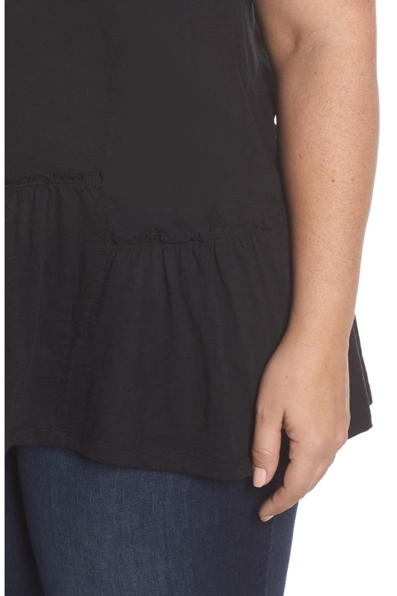 Asymmetrical Peplum Tee, Alternate, color, BLACK