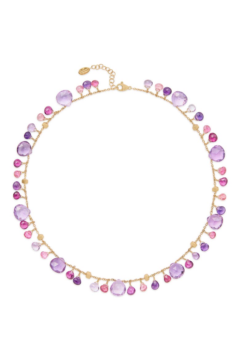 Paradise 18K Yellow Gold Semiprecious Stone Charm Necklace, Main, color, 18K GOLD