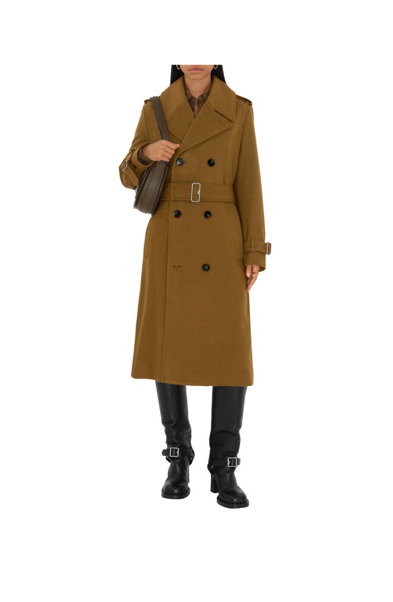 Burberry Long Cashmere Trench Coat, Alternate, color,
