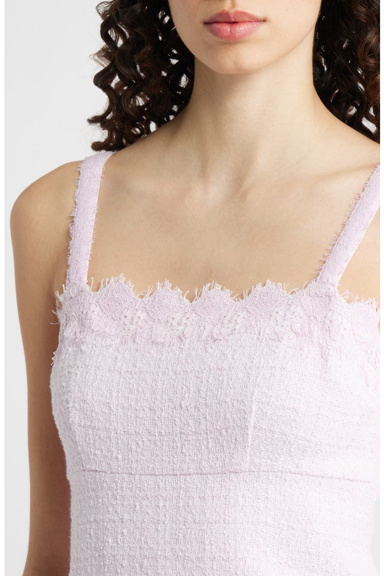 Willamina Lace Detail Cotton Blend Tweed Minidress, Alternate, color, PARASOL BLUSH