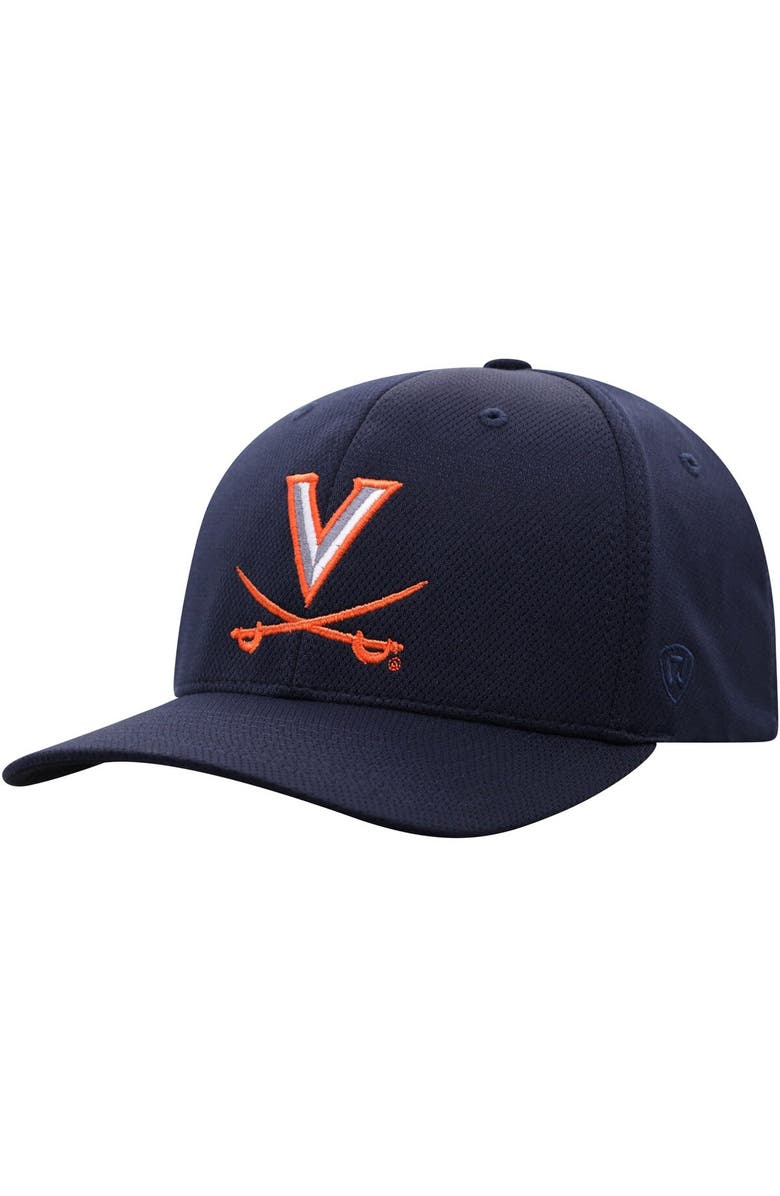 TOP OF THE WORLD Men's Top of the World Navy Virginia Cavaliers Reflex Logo Flex Hat, Main, color, Navy