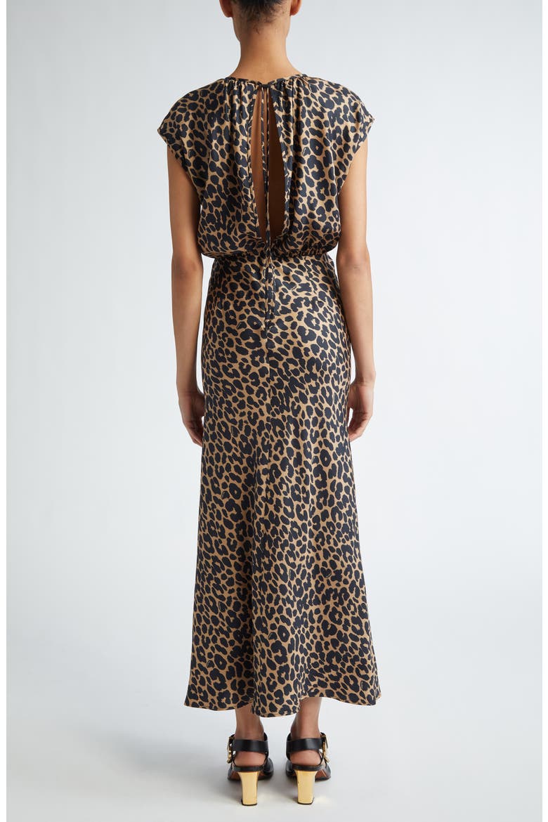 Juglas Leopard Print Silk Dress, Alternate, color, CAMEL SPOTTED