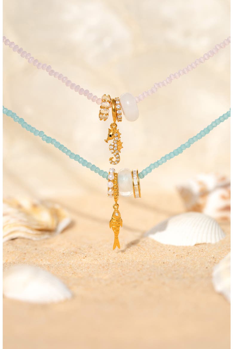 Fish Beaded Pendant Necklace, Alternate, color, GOLD
