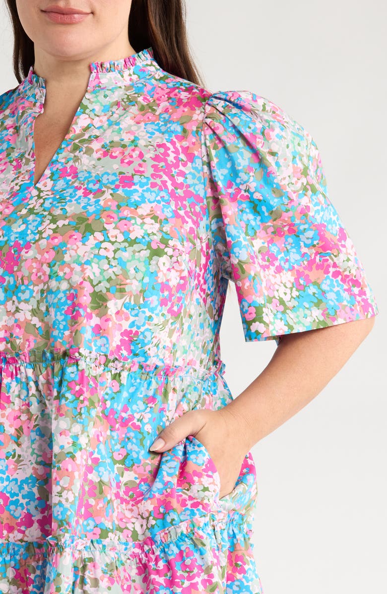 SUGARLIPS Avery Blossom Dixie Tiered Cotton Dress, Alternate, color, Dusty Pink