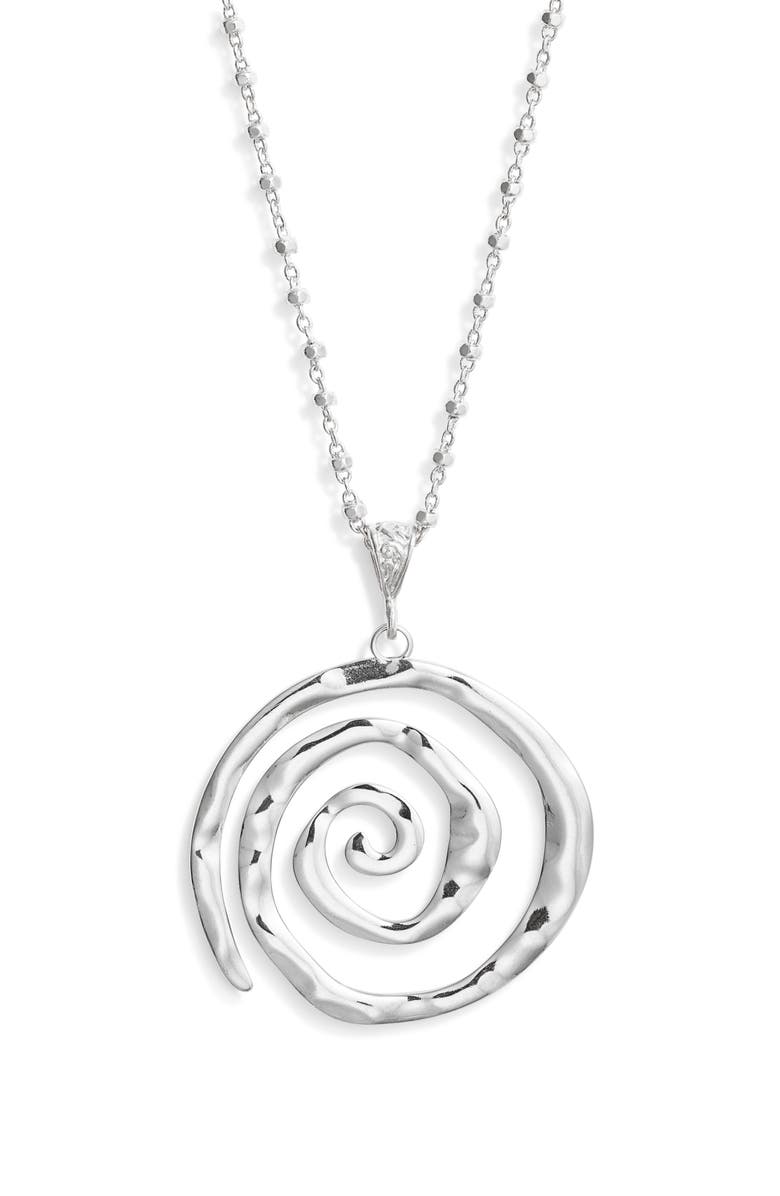 VIDAKUSH Swirl Pendant Necklace, Main, color, Silver