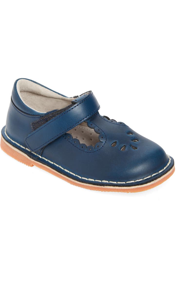 L'AMOUR Kids' Angie Scalloped T-Strap Mary Jane, Main, color, Navy