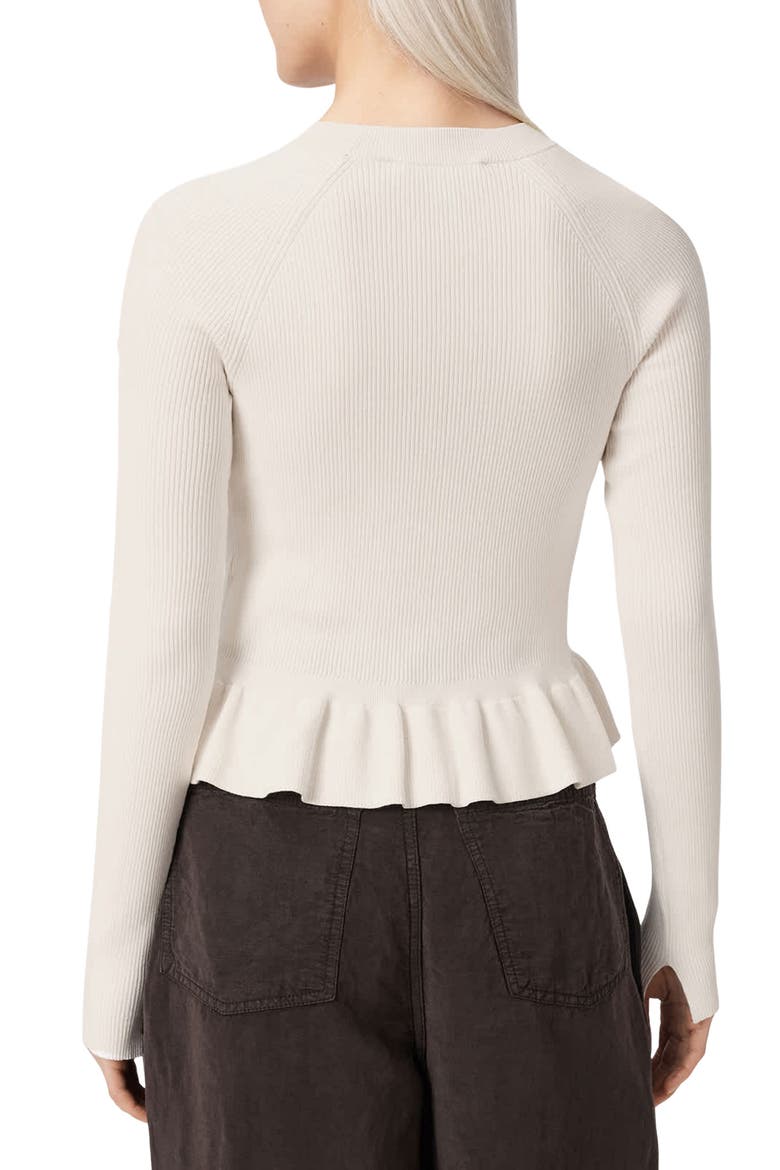 Jas Rib Knit Peplum Sweater, Alternate, color, DOVE WHITE