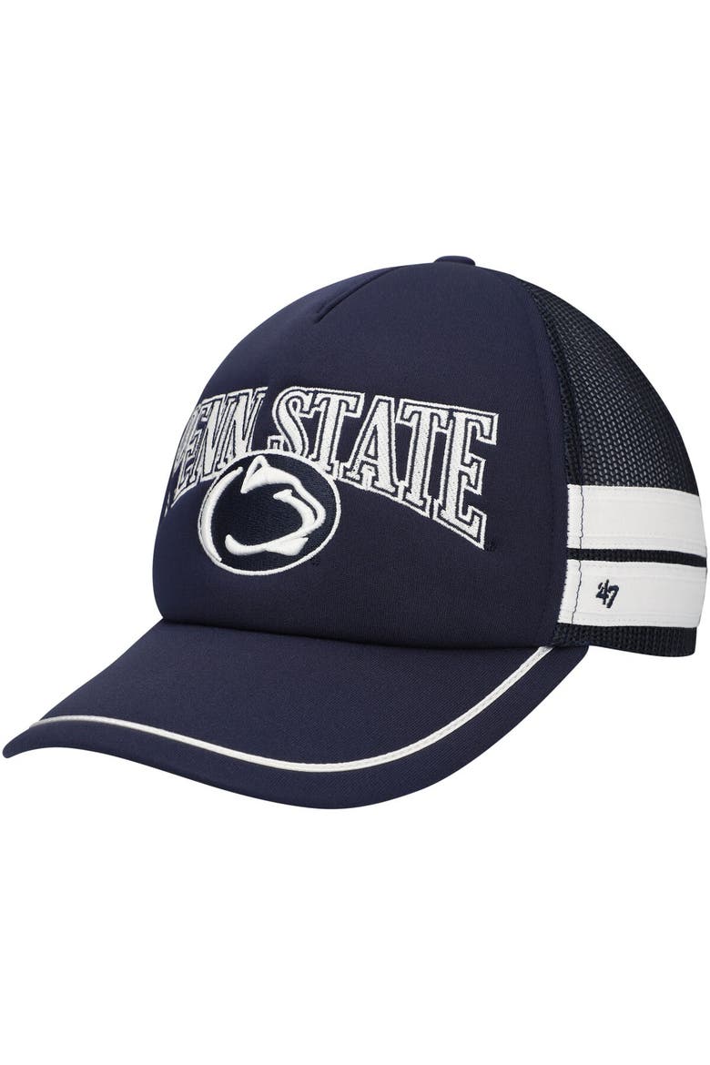 Men's '47 Navy Penn State Nittany Lions Sideband Trucker Adjustable Hat, Main, color, Navy