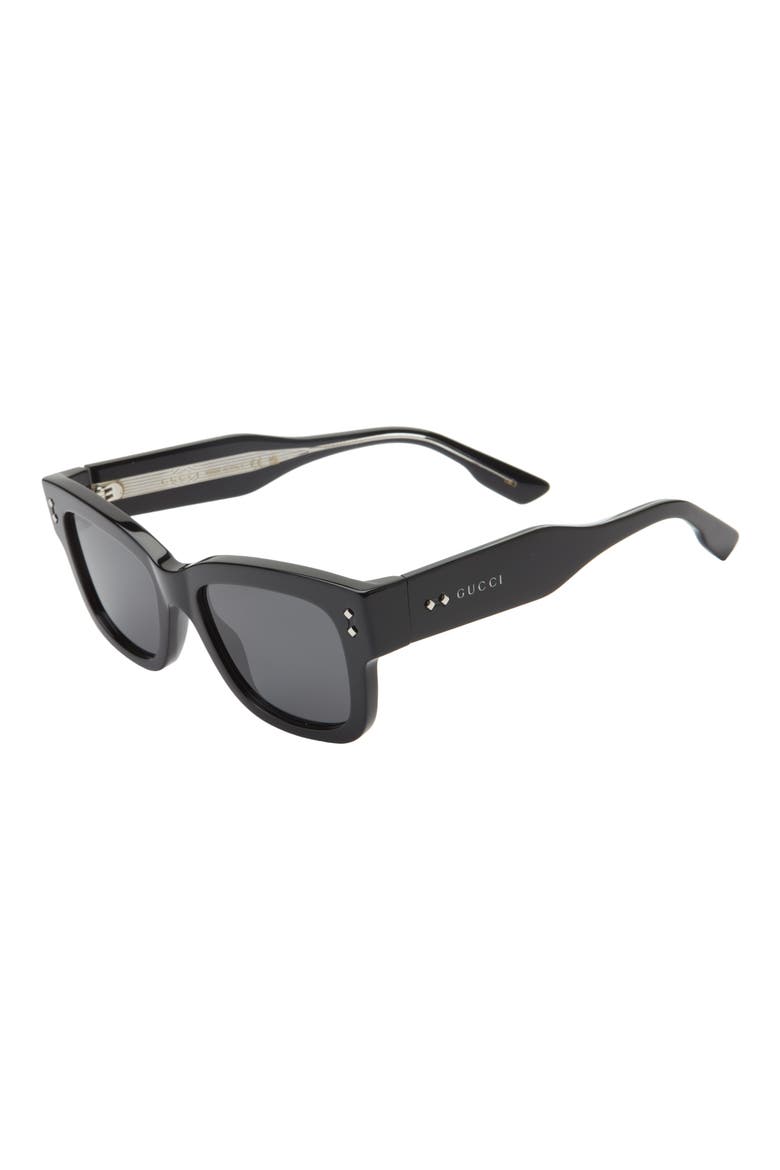53mm Square Sunglasses, Alternate, color, BLACK BLACK GREY