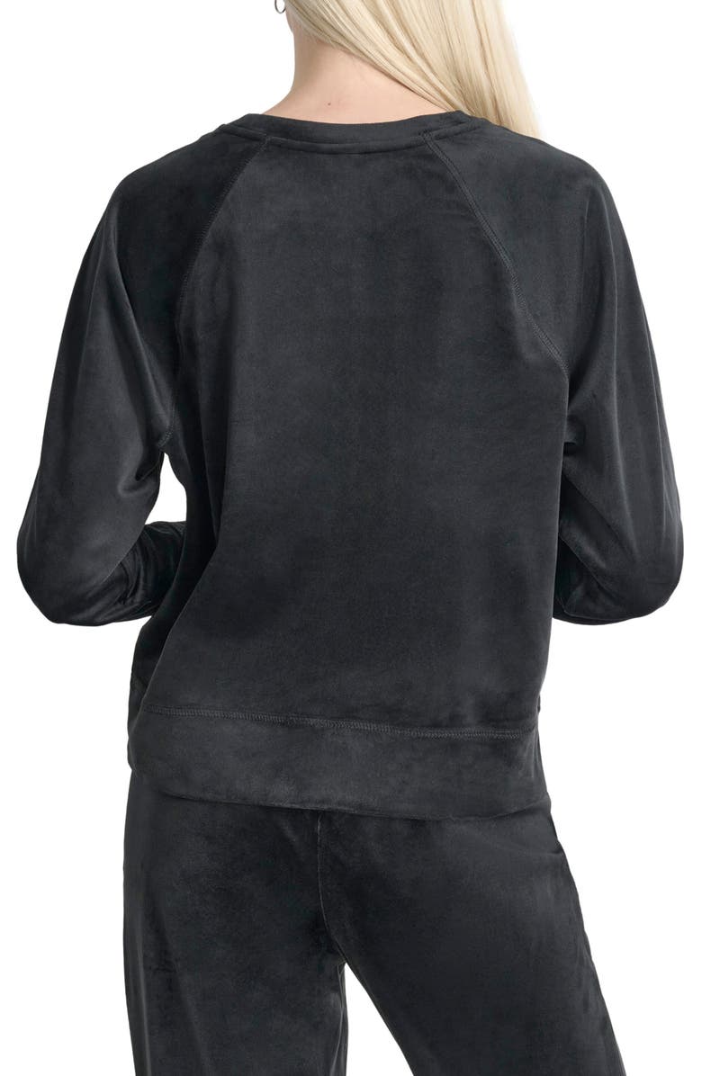 DKNY Platinum Velour Sweatshirt, Alternate, color, 