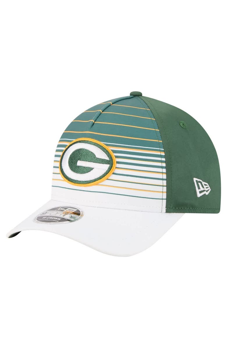 New Era Men's New Era White/Green Green Bay Packers Adventure Gradient 9FORTY M-Crown A-Frame Adjustable Hat, Main, color, White