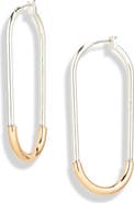 Nordstrom Elongated Paper Clip Hoop Earrings